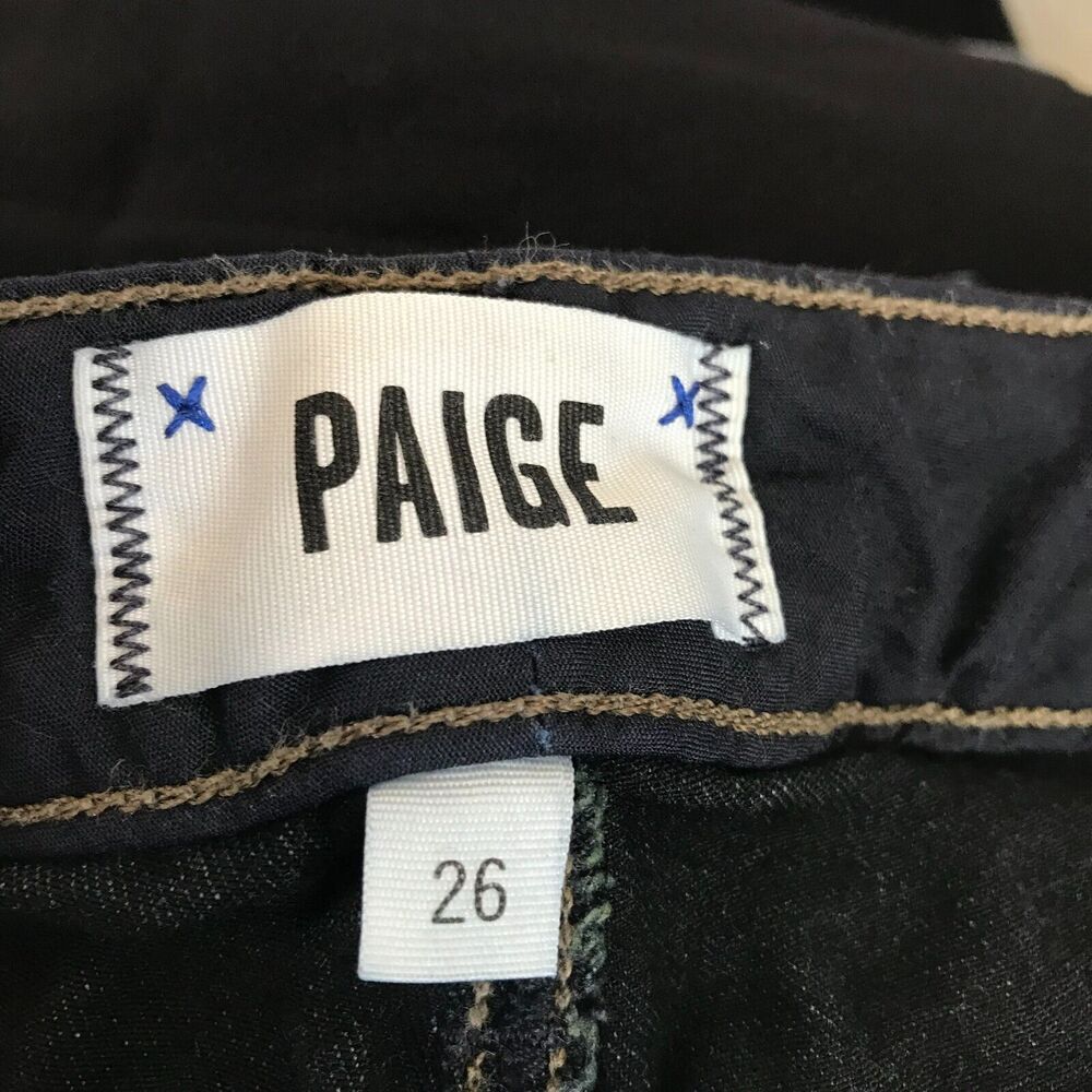 Paige Skyline Skinny Womens 26 Mona Dark Wash Low Rise Pockets Stretch - Picture 12 of 13